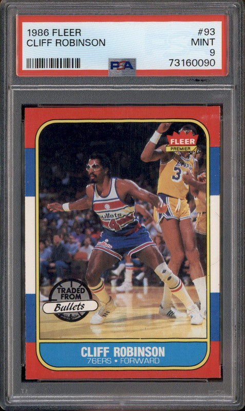 1986 Fleer #93 Cliff Robinson PSA 9