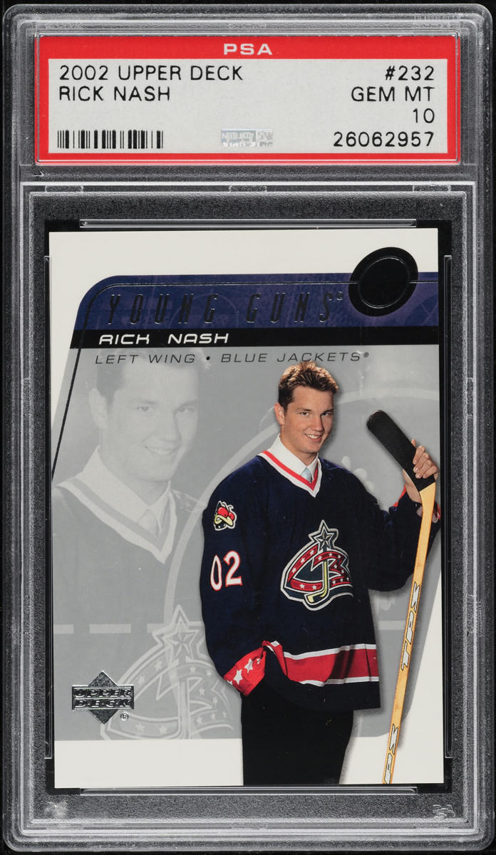 2002 Upper Deck Young Guns Rick Nash ROOKIE #232 PSA 10 GEM MINT