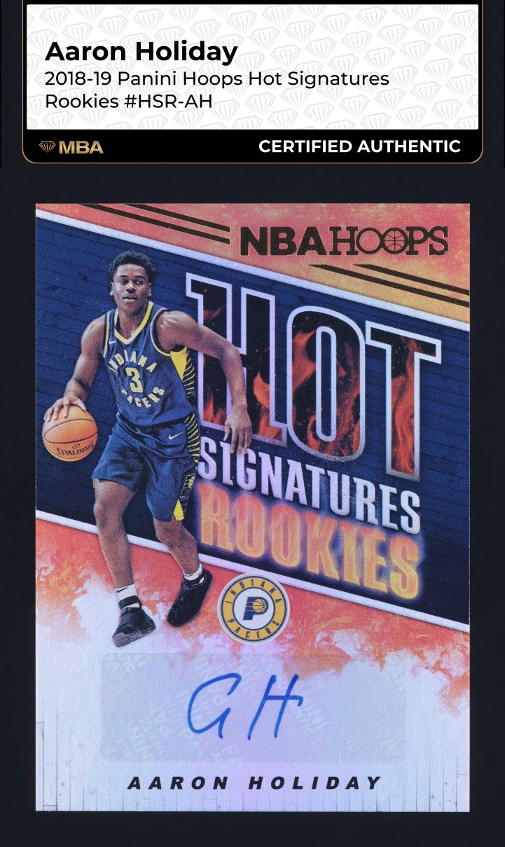 Aaron Holiday #HSR-AH 2018-19 NBA Hoops Hot Signatures Rookies