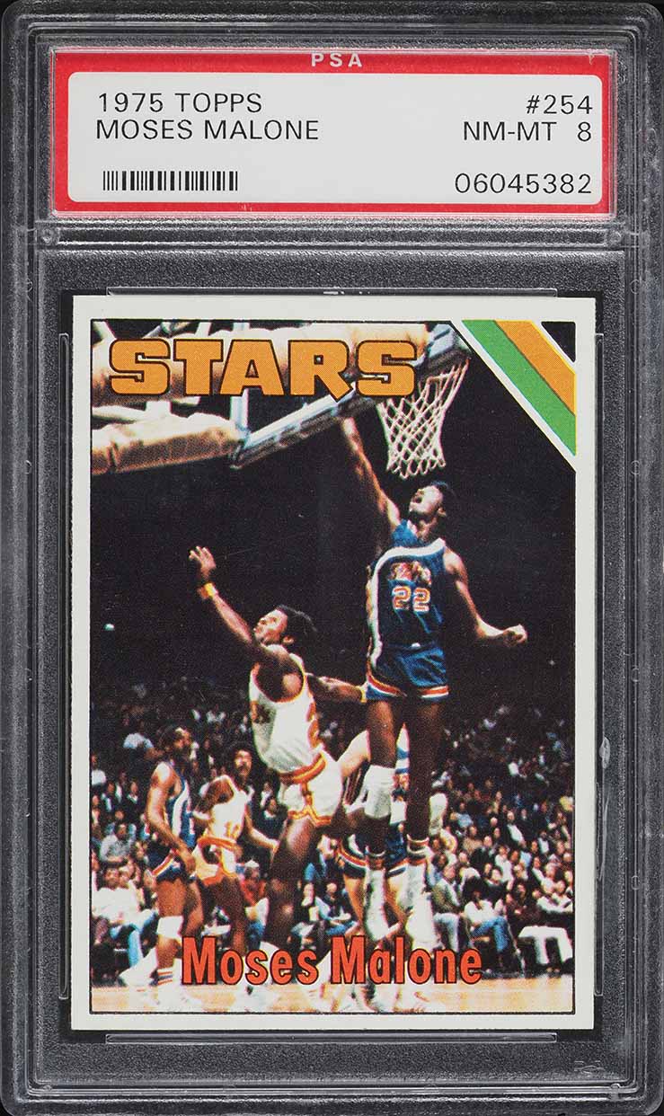 1975 Topps Basketball Moses Malone ROOKIE #254 PSA 8 NM-MT