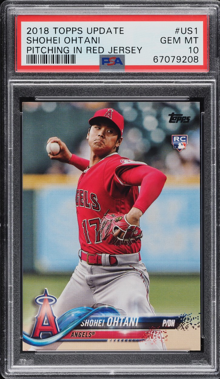 2018 Topps Update Pitching In Red Jersey Shohei Ohtani ROOKIE #US1 PSA 10 GEM