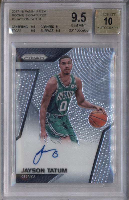 2017 Panini Prizm Rookie Signatures Jayson Tatum RC Auto BGS 9.5