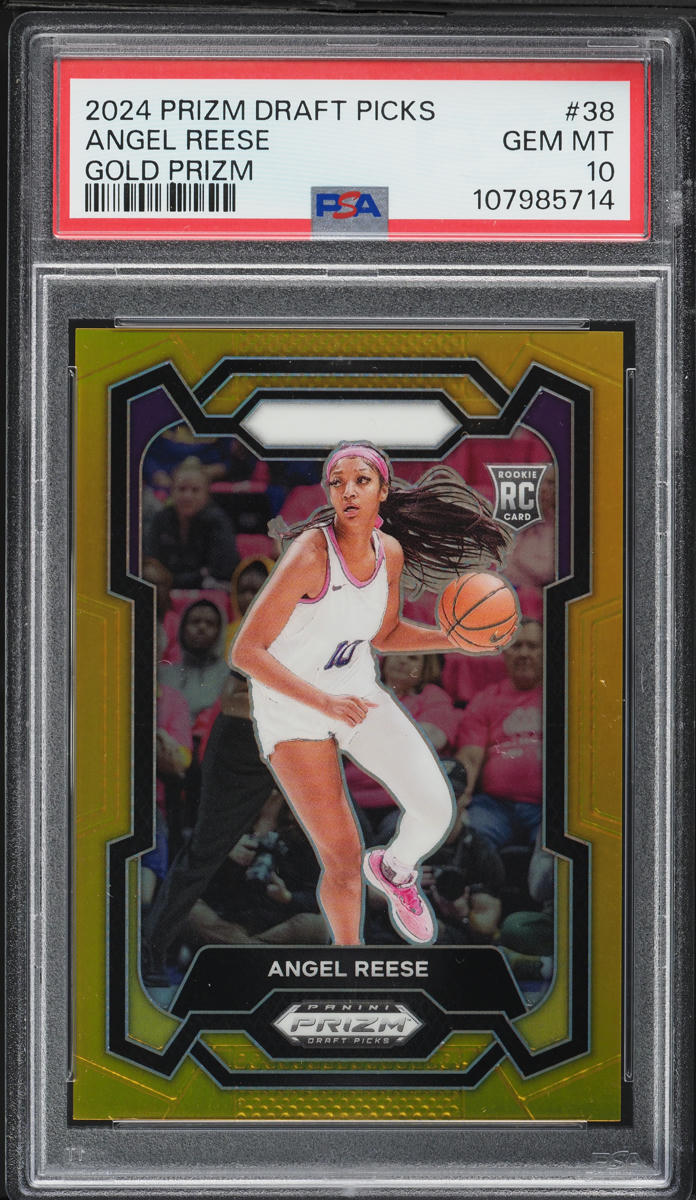 2024 Panini Prizm Draft Picks Gold Angel Reese ROOKIE /10 #38 PSA 10 GEM MINT