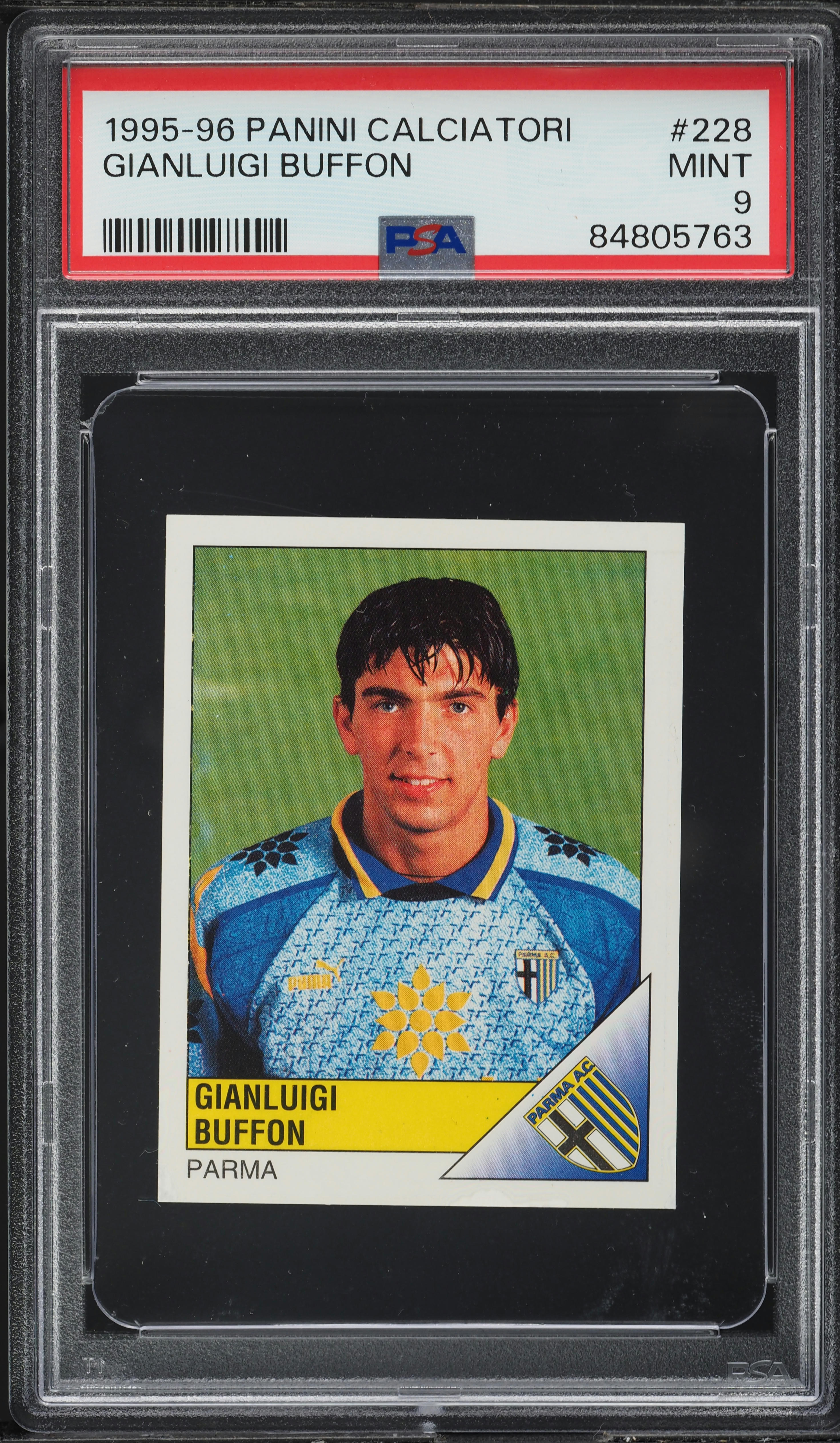 1995 Panini Calciatori Soccer Gianluigi Buffon ROOKIE #228 PSA 9 MINT