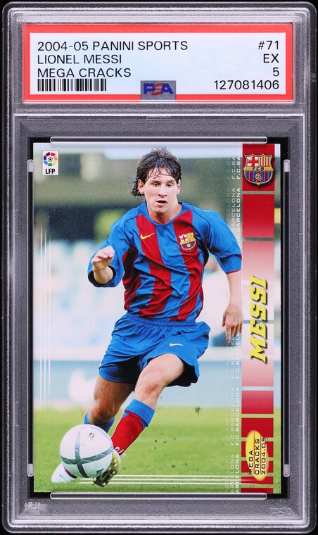 2004 Panini Sports Mega Cracks Lionel Messi ROOKIE #71 PSA 5 EX