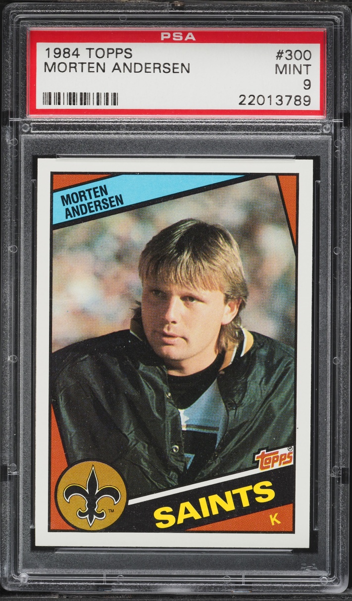 1984 Topps Football Morten Andersen ROOKIE #300 PSA 9 MINT