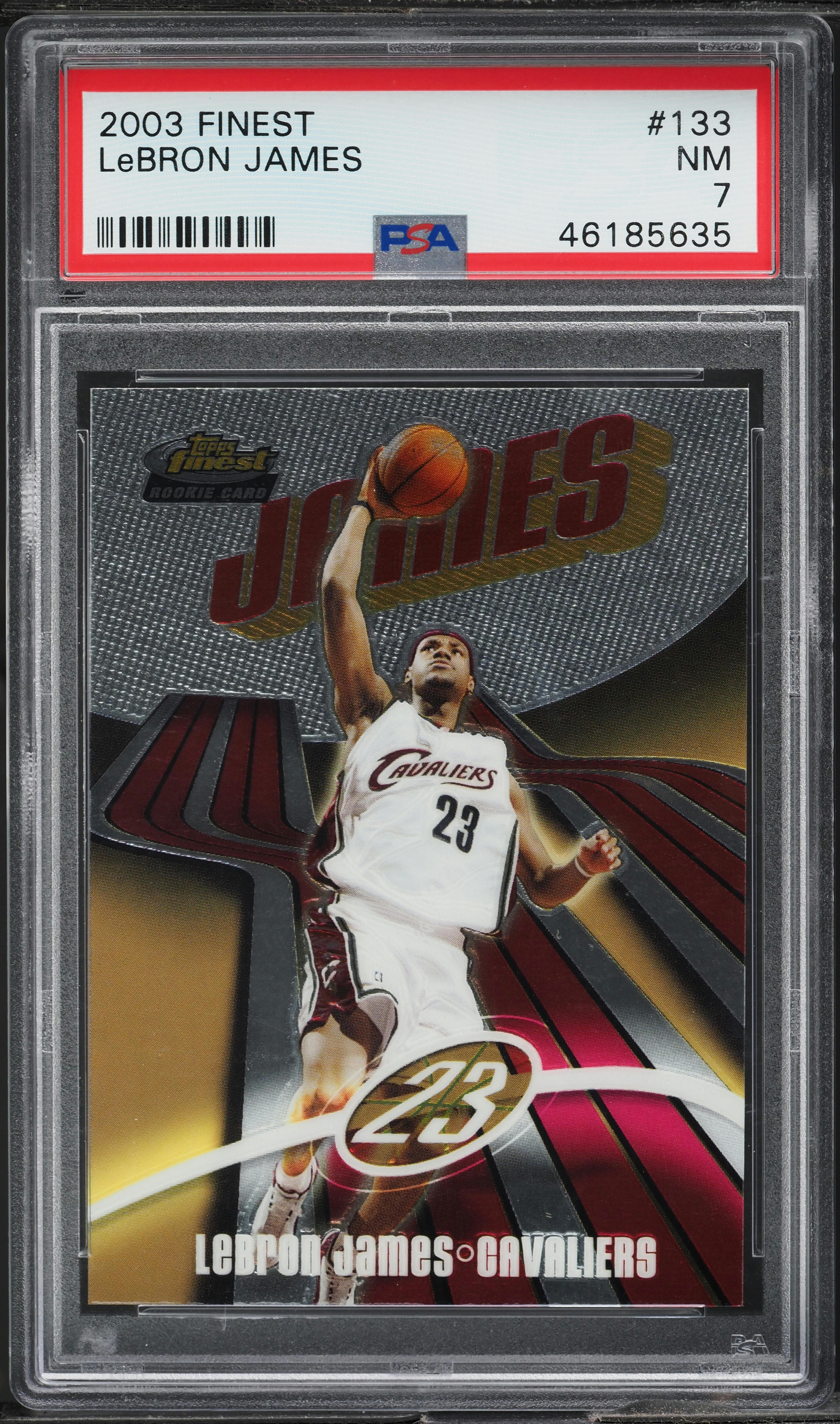 2003 Finest Basketball LeBron James ROOKIE /999 #133 PSA 7 NRMT