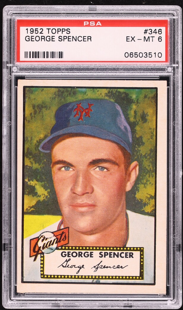 1952 Topps George Spencer #346 PSA 6 EXMT