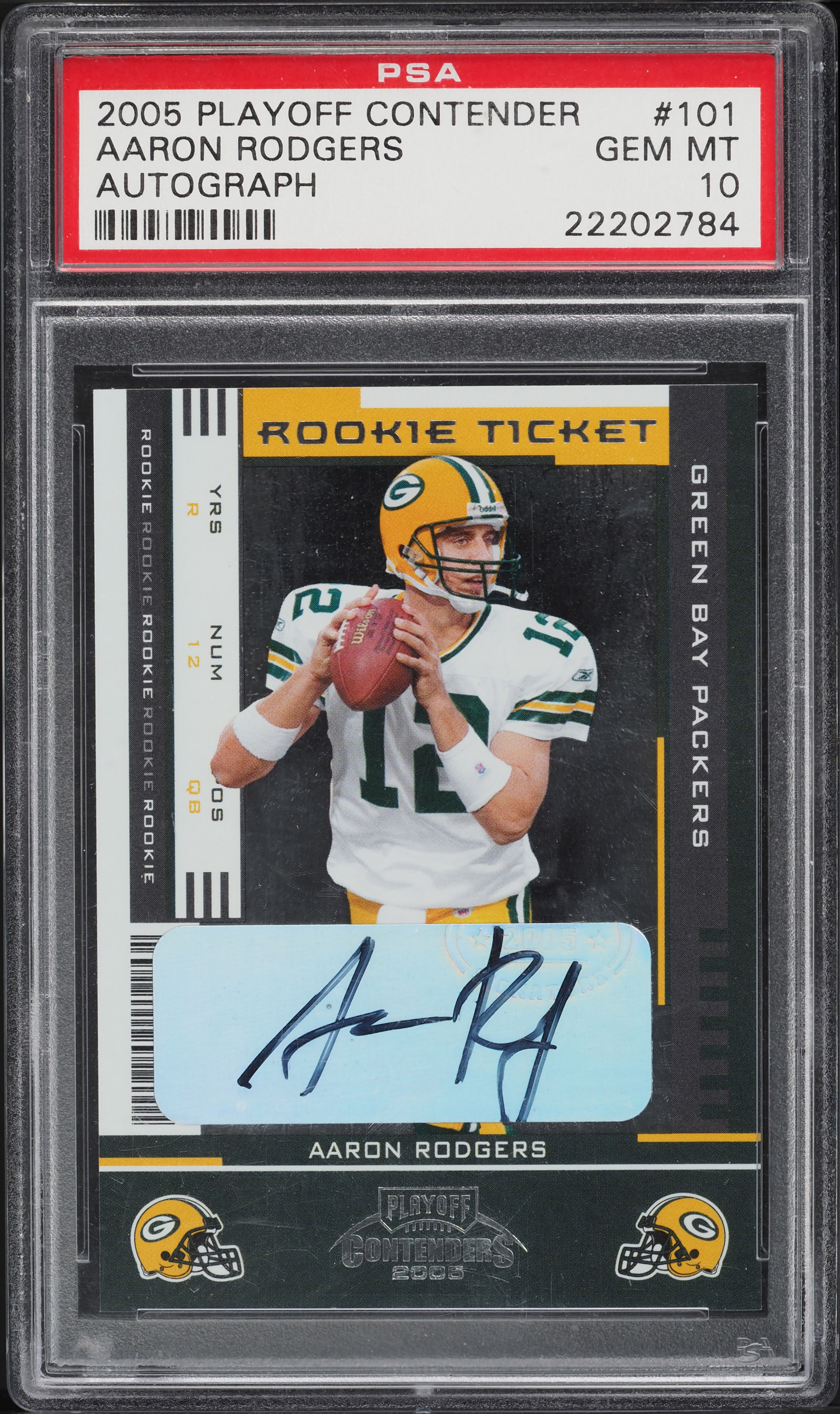 2005 Playoff Contenders Aaron Rodgers ROOKIE AUTO #101 PSA 10 GEM MINT