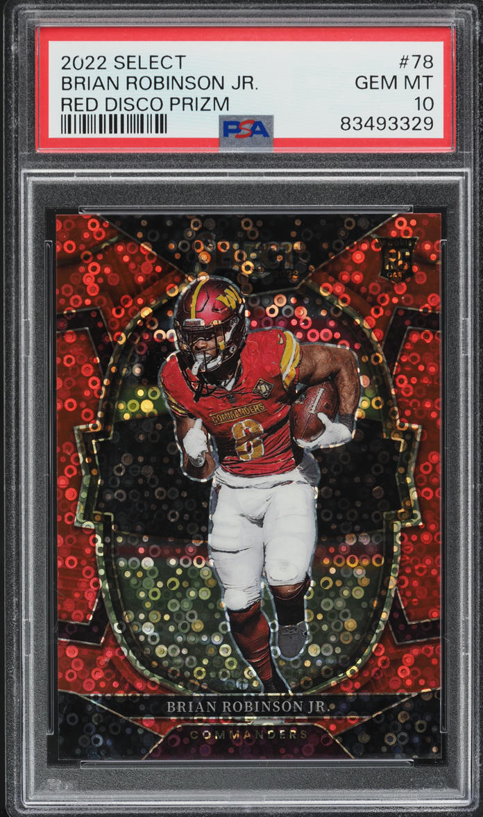 2022 Select Red Disco Prizm Brian Robinson Jr. ROOKIE /49 #78 PSA 10 GEM MINT