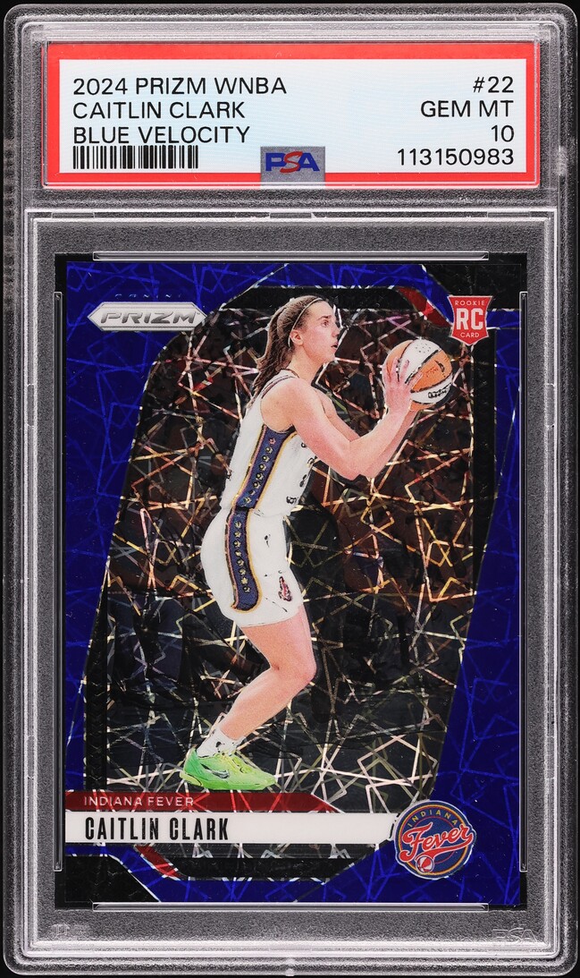 2024 Panini Prizm WNBA Blue Velocity Caitlin Clark ROOKIE #22 PSA 10 GEM MINT