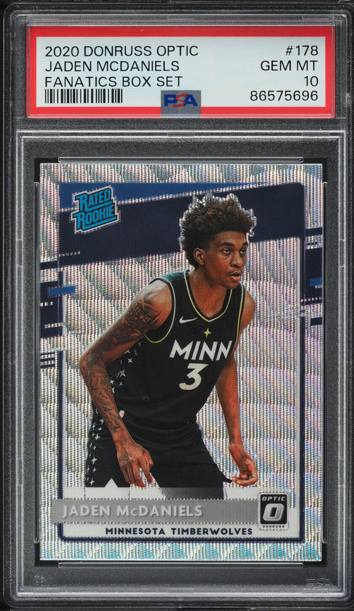 2020 Donruss Optic Fanatics Box Set Jaden McDaniels ROOKIE #178 PSA 10 GEM MINT