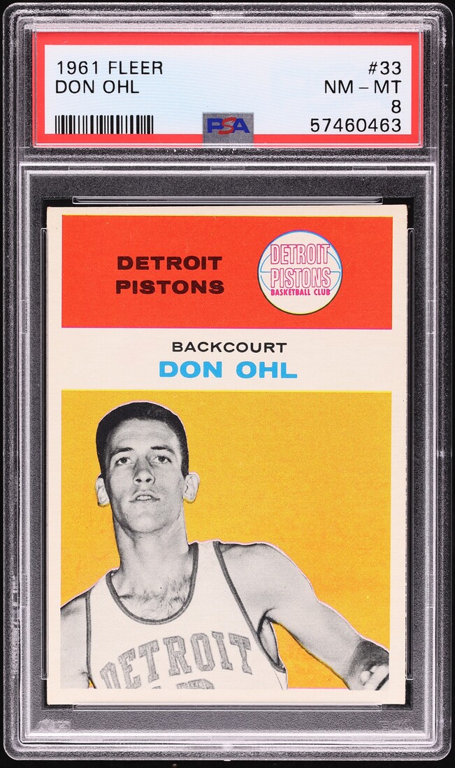 1961 Fleer Basketball Don Ohl ROOKIE #33 PSA 8 NM-MT