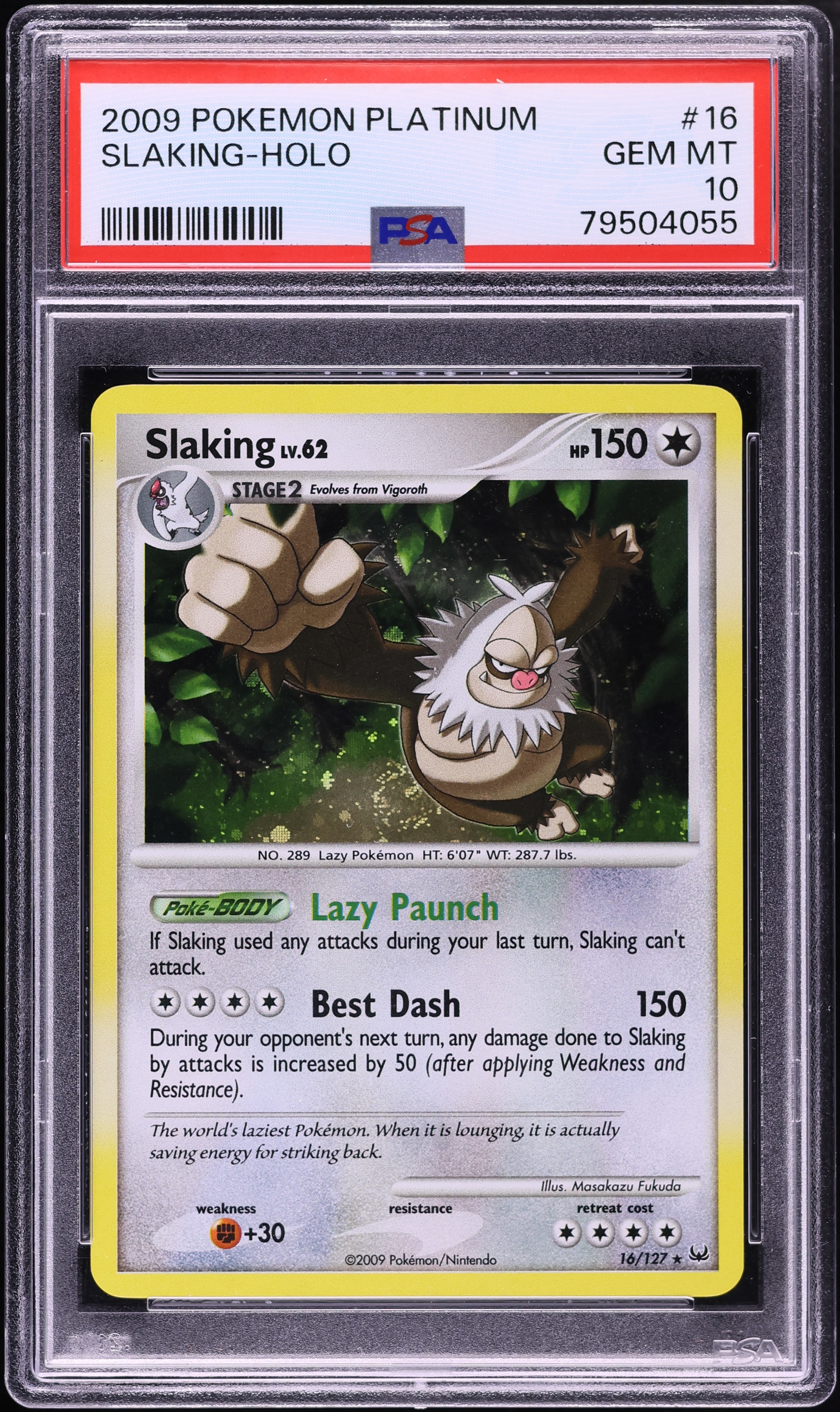 2009 Pokemon Platinum Holo Slaking #16 PSA 10 GEM MINT