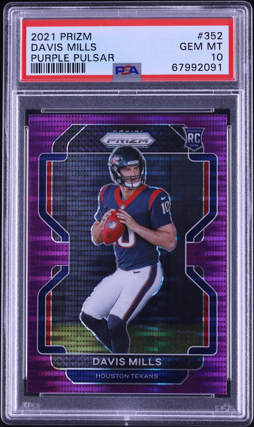 2021 Panini Prizm Purple Pulsar Davis Mills ROOKIE #352 PSA 10 GEM MINT