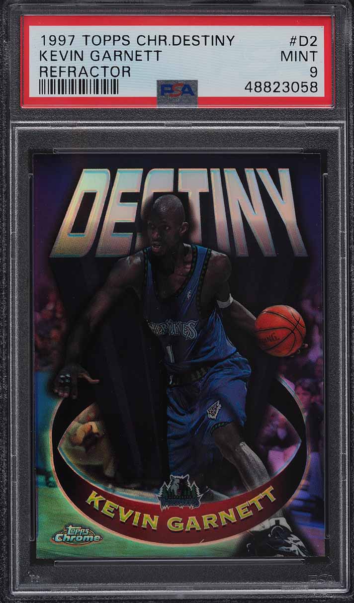 1997 Topps Chrome Destiny Refractor Kevin Garnett #D2 PSA 9 MINT
