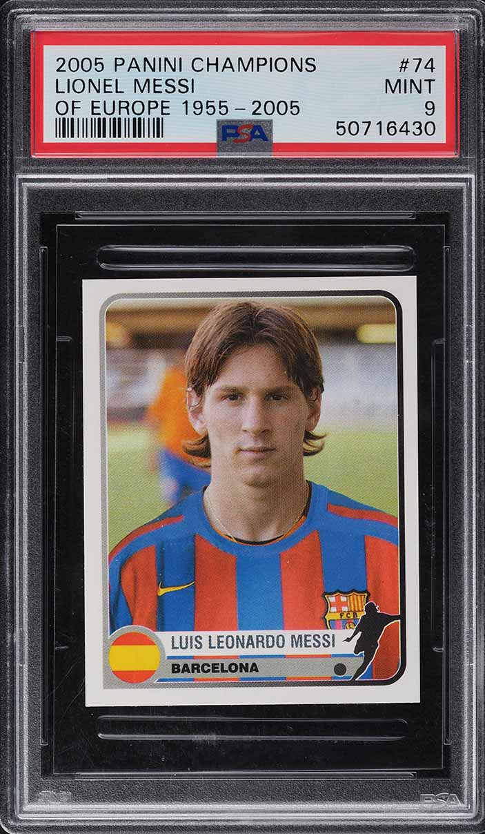 2005 Panini Champions of Europe '55-'05 Lionel Messi #74 PSA 9 MINT