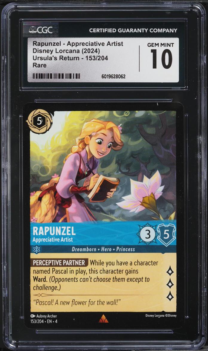 2024 Disney Lorcana Ursula's Return Rapunzel Appreciative Artist #153 CGC 10 GEM
