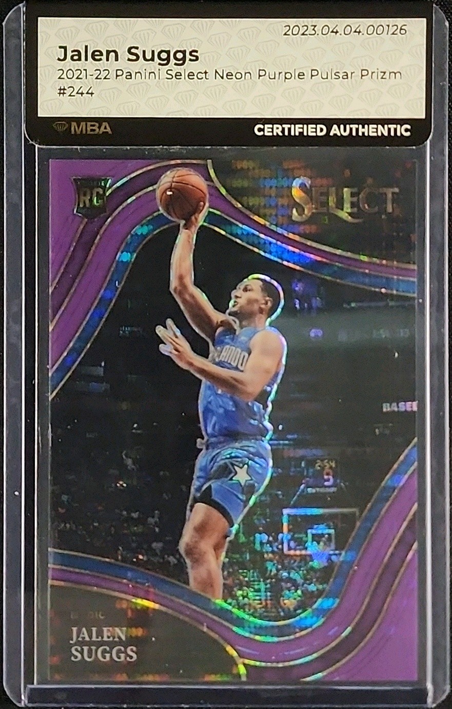 2021 Select Courtside Neon Purple Pulsar Jalen Suggs ROOKIE /5 #244 MBA AUTH