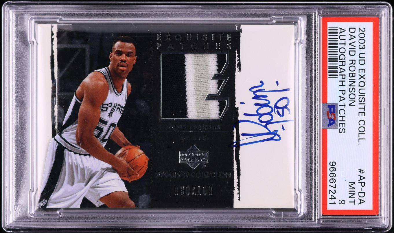 2003 Exquisite Collection Patches David Robinson PATCH AUTO /100 #AP-DA PSA 9