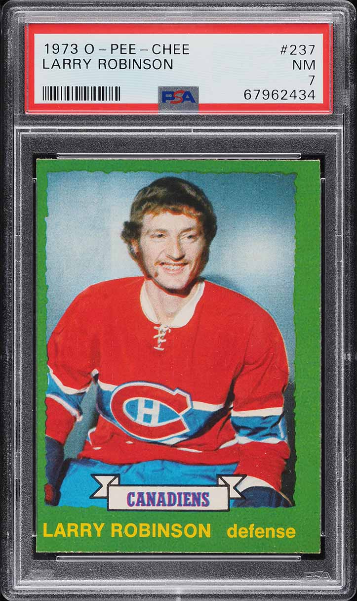 1973 O-Pee-Chee Hockey Larry Robinson ROOKIE #237 PSA 7 NRMT