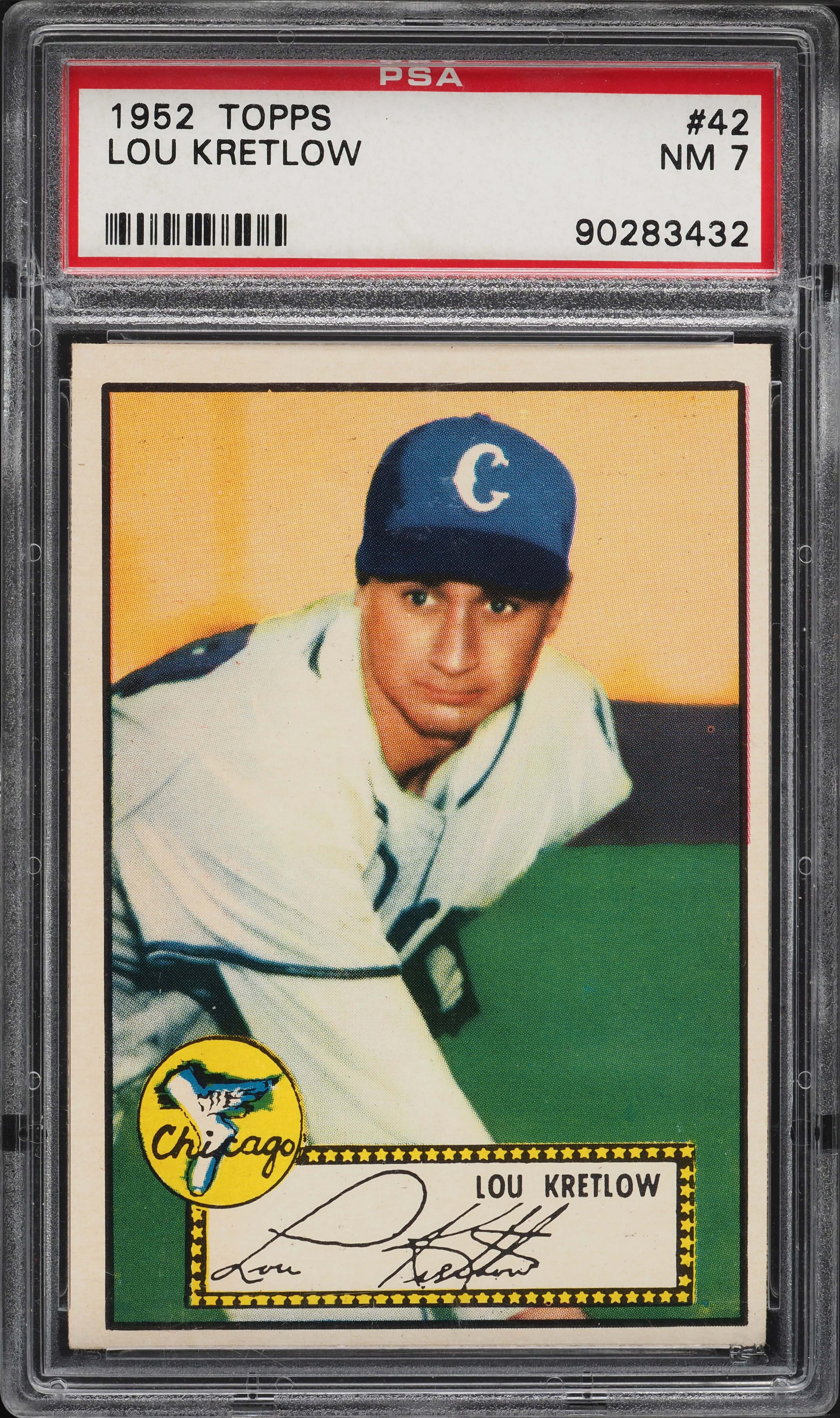 1952 Topps Lou Kretlow #42 PSA 7 NRMT