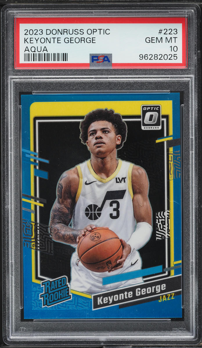 2023 Donruss Optic Aqua Keyonte George ROOKIE /249 #223 PSA 10 GEM MINT