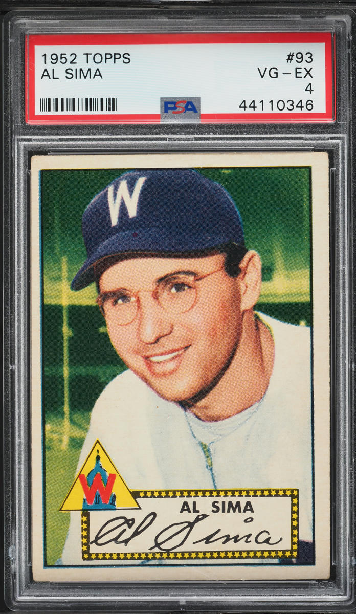 1952 Topps Al Sima #93 PSA 4 VGEX