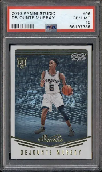 2016-17 Panini Studio #96 Dejounte Murray RC PSA 10