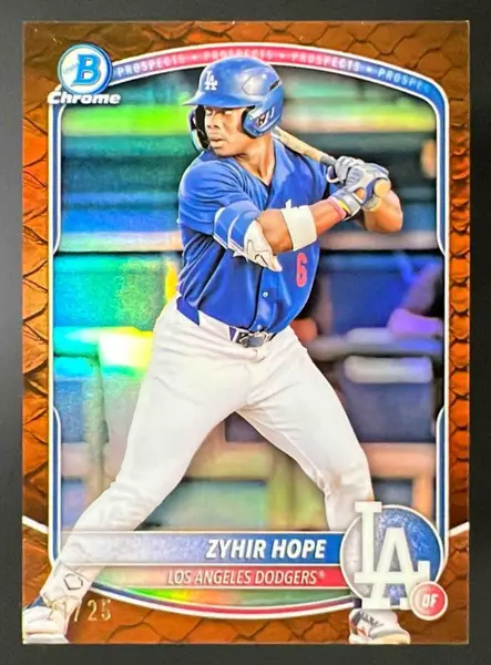 2025 Bowman Chrome Prospects Reptilian Orange Refractor #BCP-2 Zyhir Hope /25