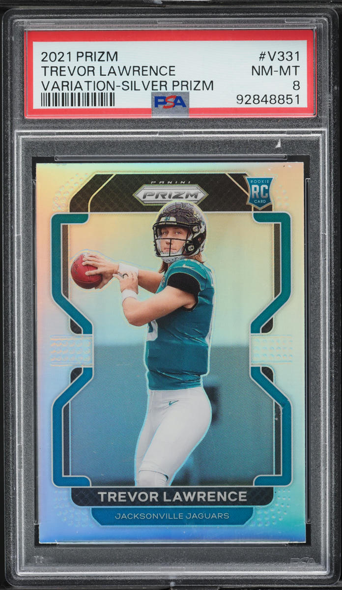 2021 Panini Prizm Variation Silver Trevor Lawrence ROOKIE #V-331 PSA 8 NM-MT