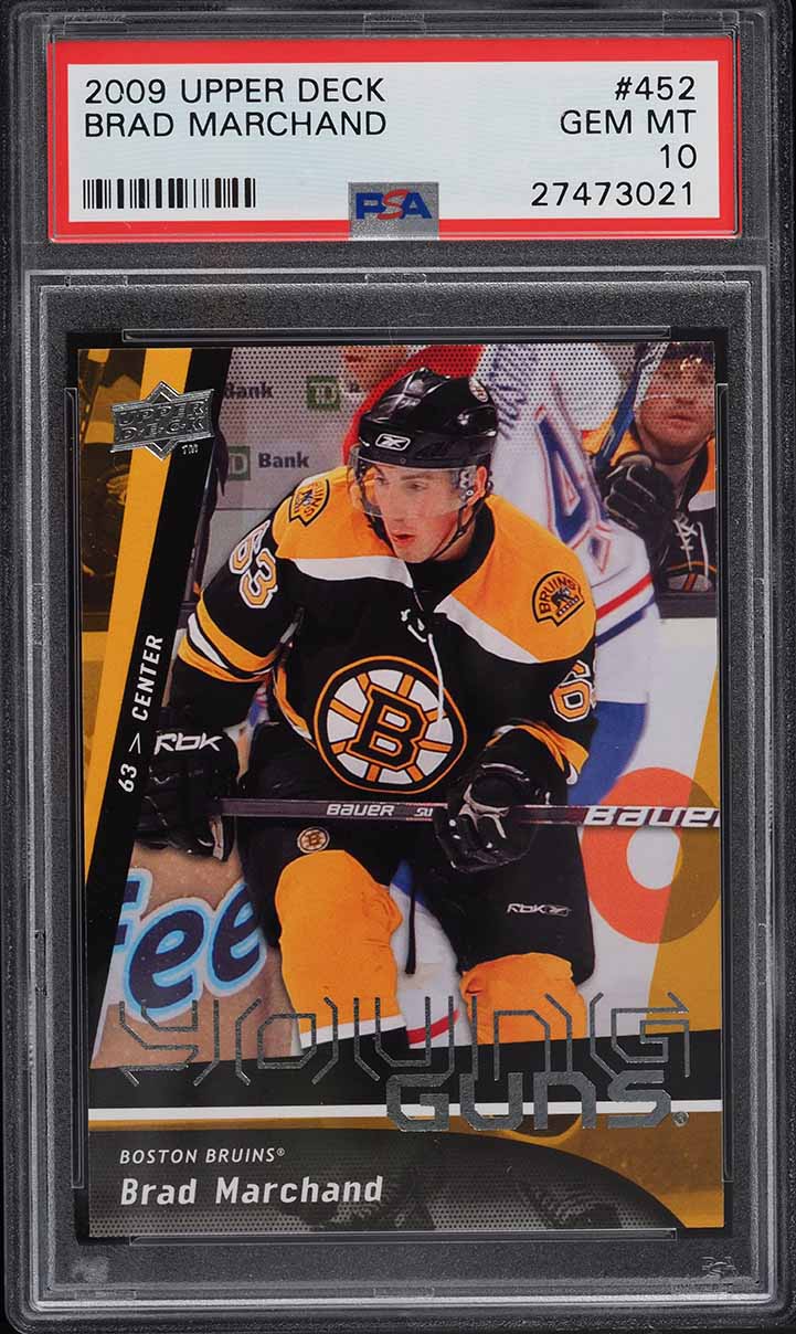 2009 Upper Deck Young Guns Brad Marchand ROOKIE #452 PSA 10 GEM MINT