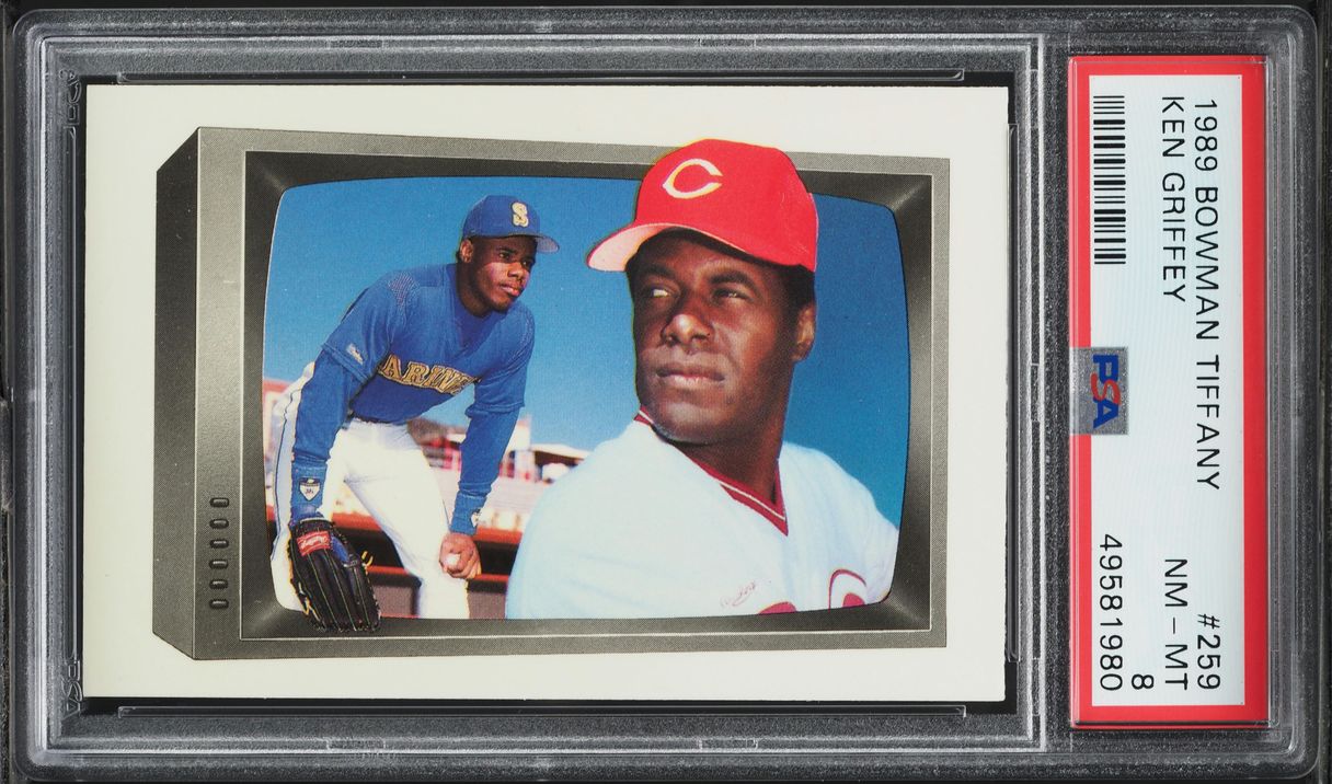 1989 Bowman Tiffany Ken Griffey Jr. & Sr. ROOKIE #259 PSA 8 NM-MT