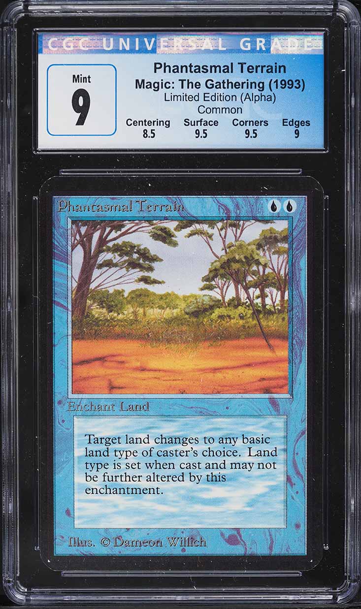 1993 Magic The Gathering MTG Alpha Phantasmal Terrain CGC 9 MINT