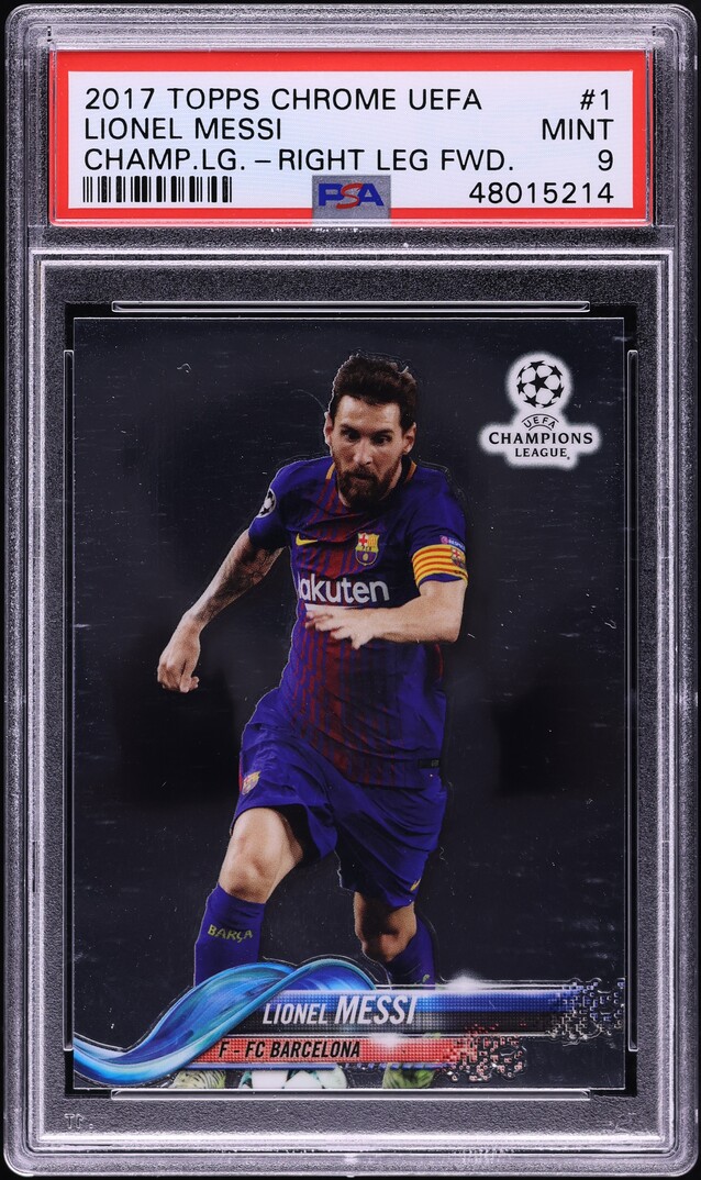2017 Topps Chrome UEFA Champions League Lionel Messi #1 PSA 9 MINT
