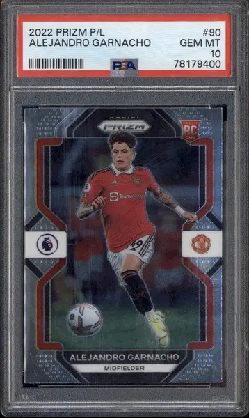 2022 Panini Prizm Premier League #90 Alejandro Garnacho RC PSA 10