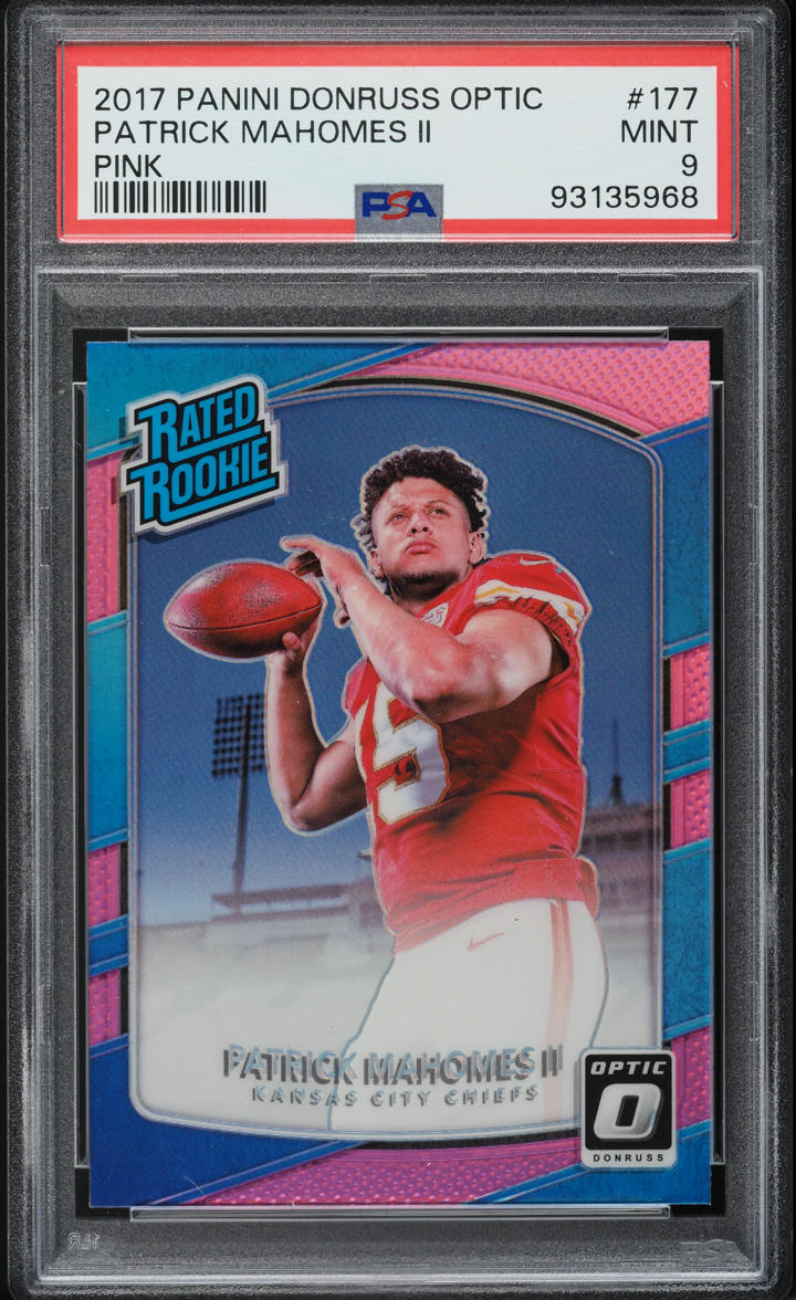 2017 Donruss Optic Pink Patrick Mahomes II ROOKIE #177 PSA 9 MINT