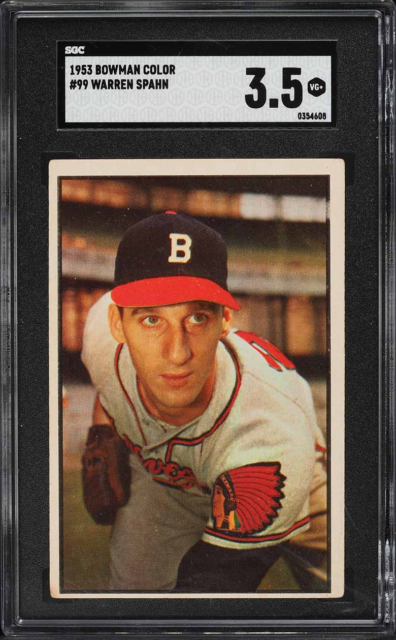 1953 Bowman Color Warren Spahn #99 SGC 3.5 VG+