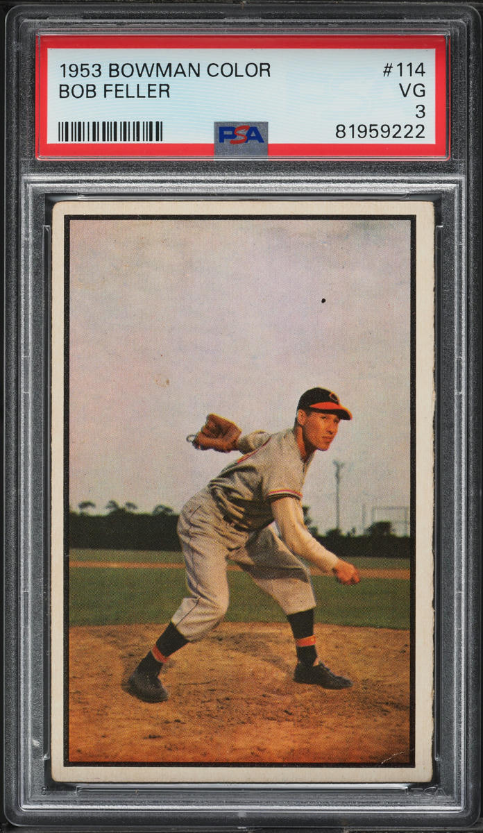 1953 Bowman Color Bob Feller #114 PSA 3 VG