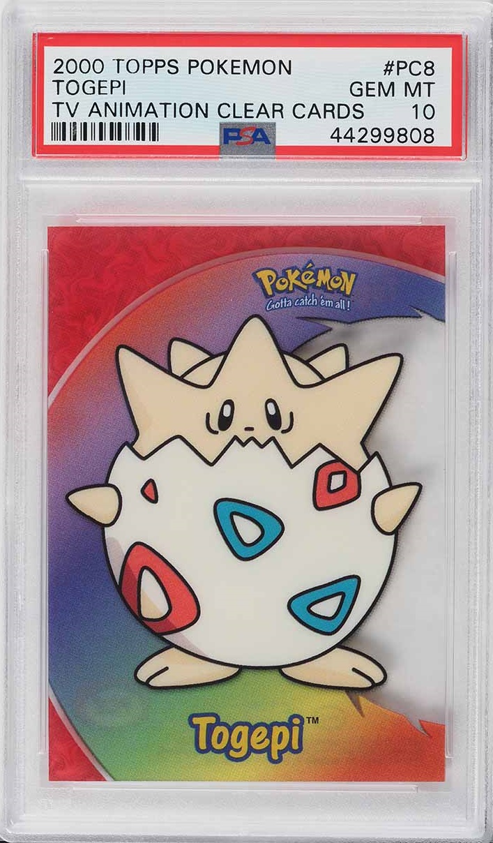 2000 Topps Pokemon TV Animation Clear Cards First Print Togepi #PC8 PSA 10 GEM