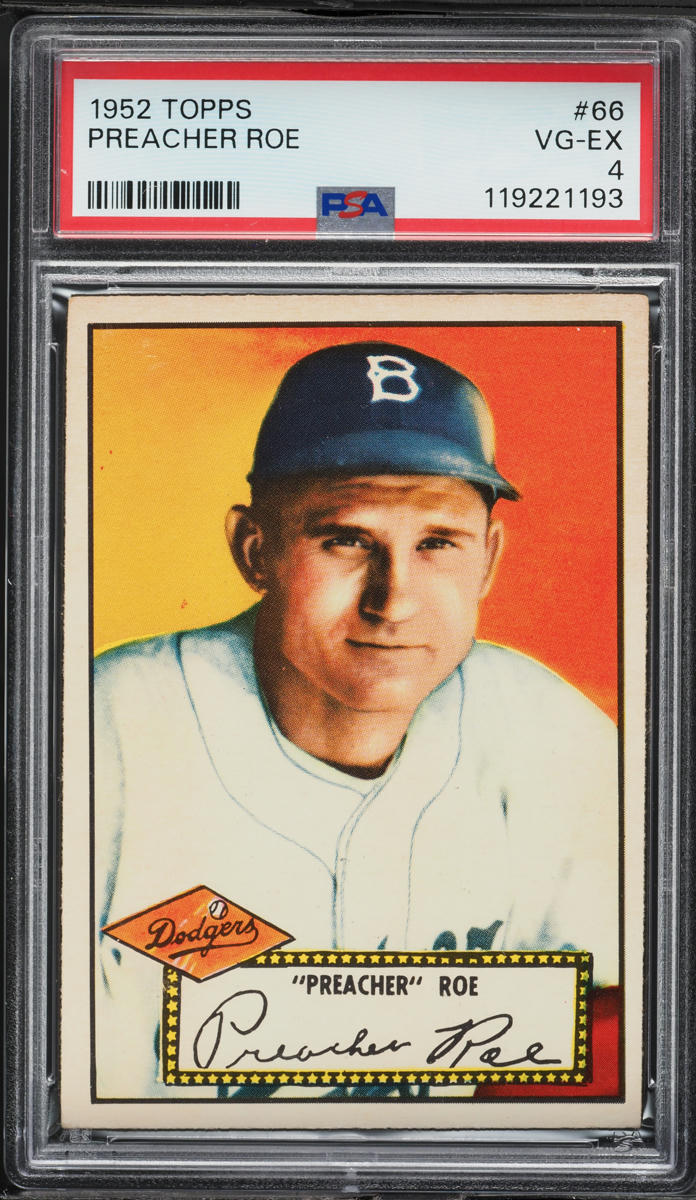 1952 Topps Preacher Roe #66 PSA 4 VGEX