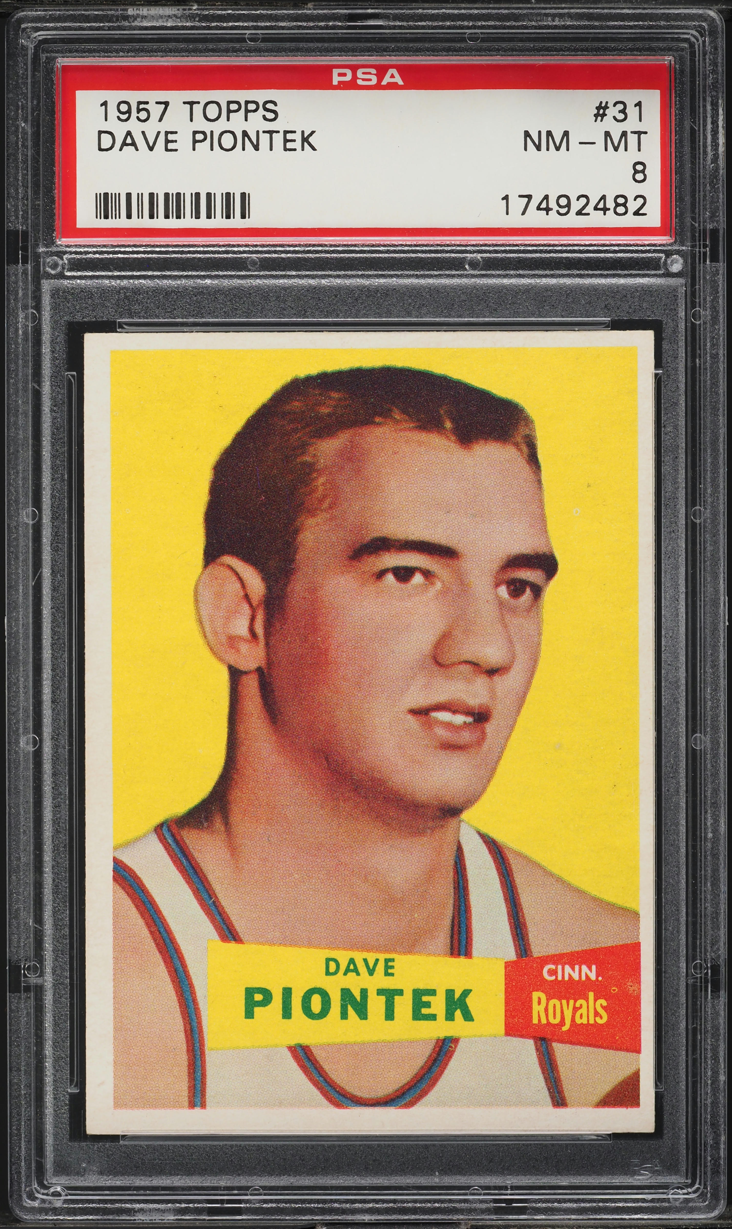 1957 Topps Basketball Dave Piontek #31 PSA 8 NM-MT