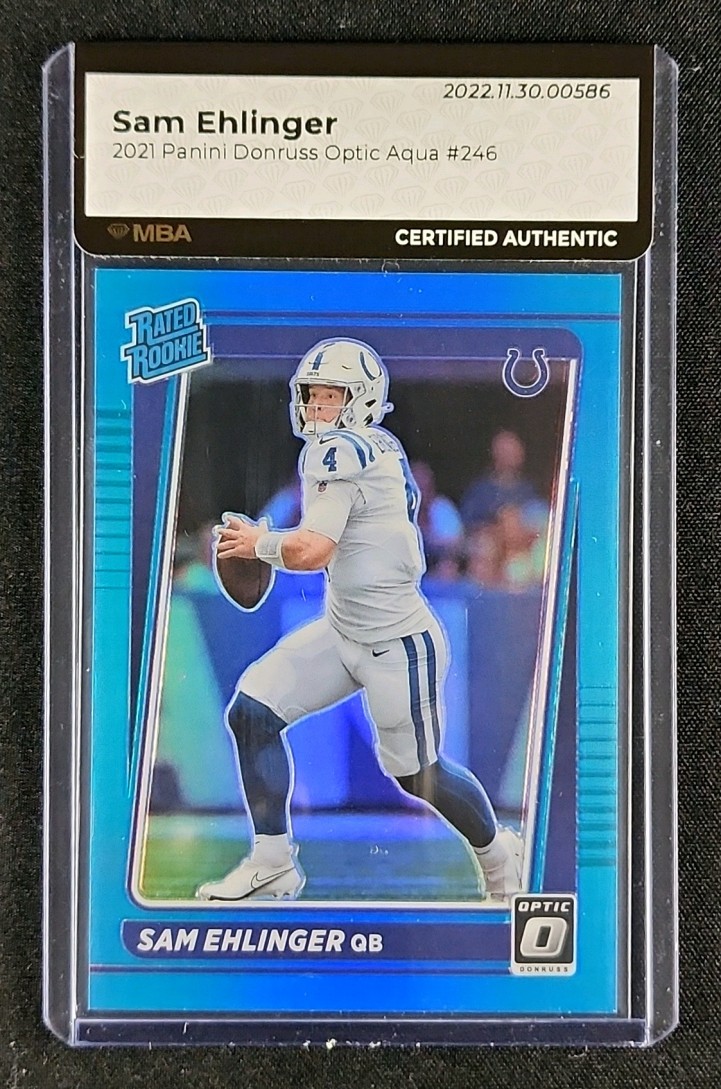 2021 Donruss Optic Aqua Sam Ehlinger ROOKIE /299 #246 MBA AUTH