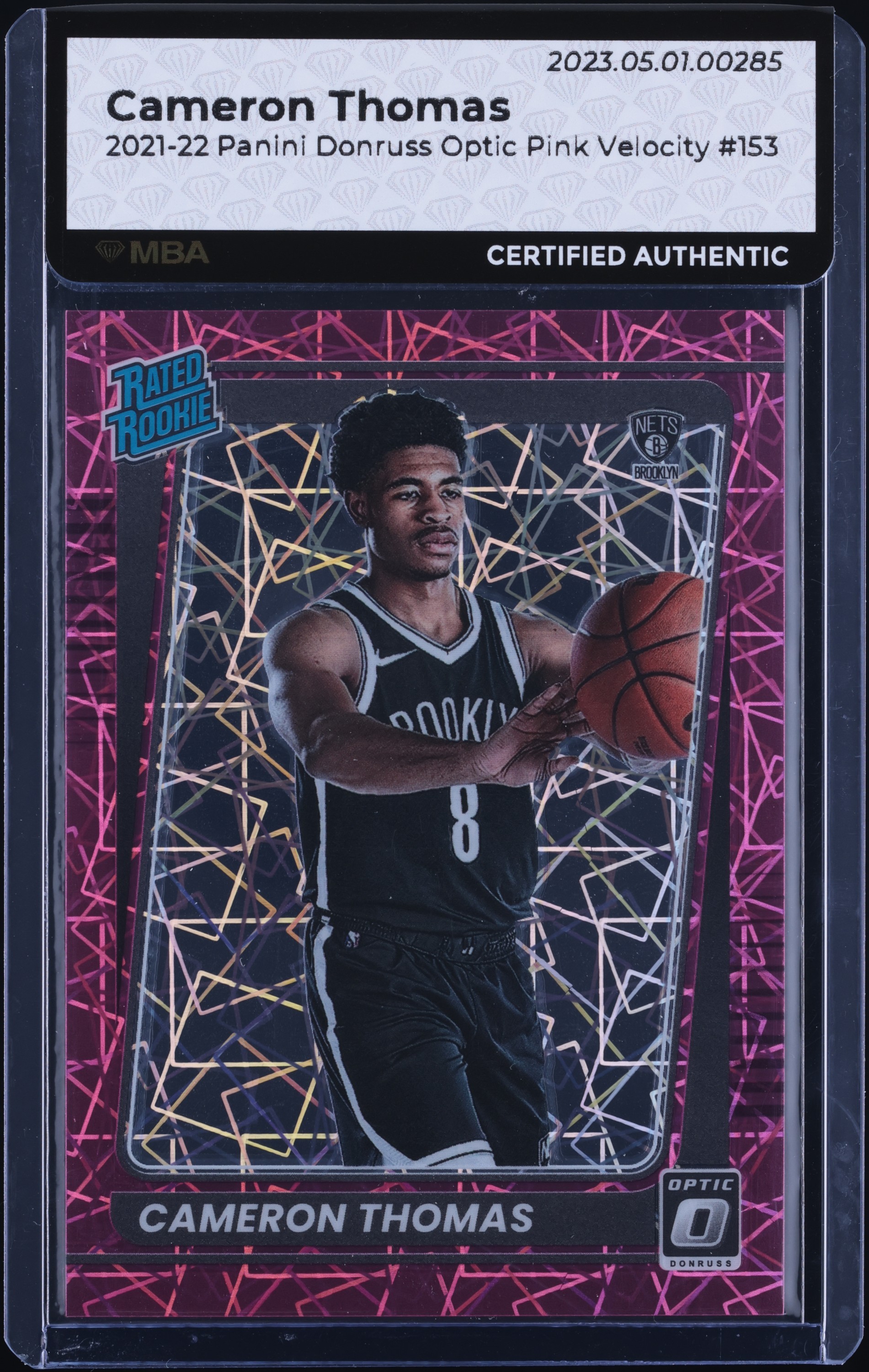 2021 Donruss Optic Pink Velocity Cameron Thomas ROOKIE /79 #153 MBA AUTH