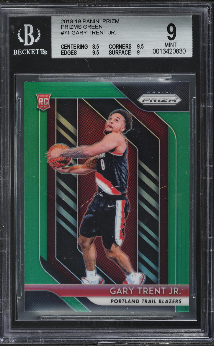 2018 Panini Prizm Green Gary Trent Jr. ROOKIE #71 BGS 9 MINT