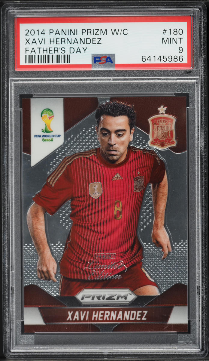 2014 Panini Prizm World Cup Father's Day Xavi Hernandez 1/7 #180 PSA 9 MINT