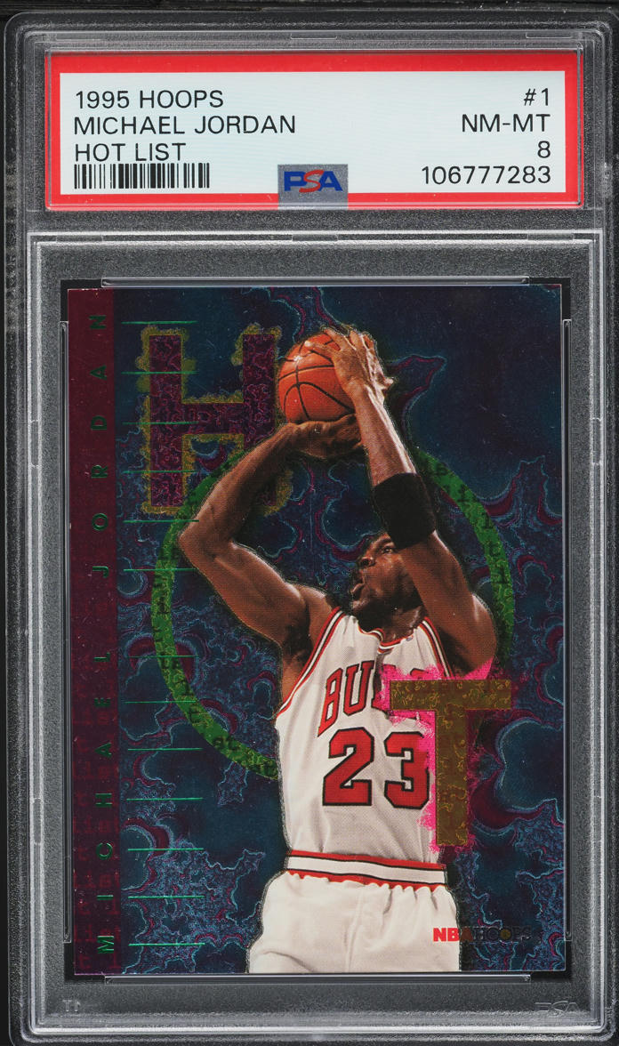 1995 Hoops Hot List Michael Jordan #1 PSA 8 NM-MT