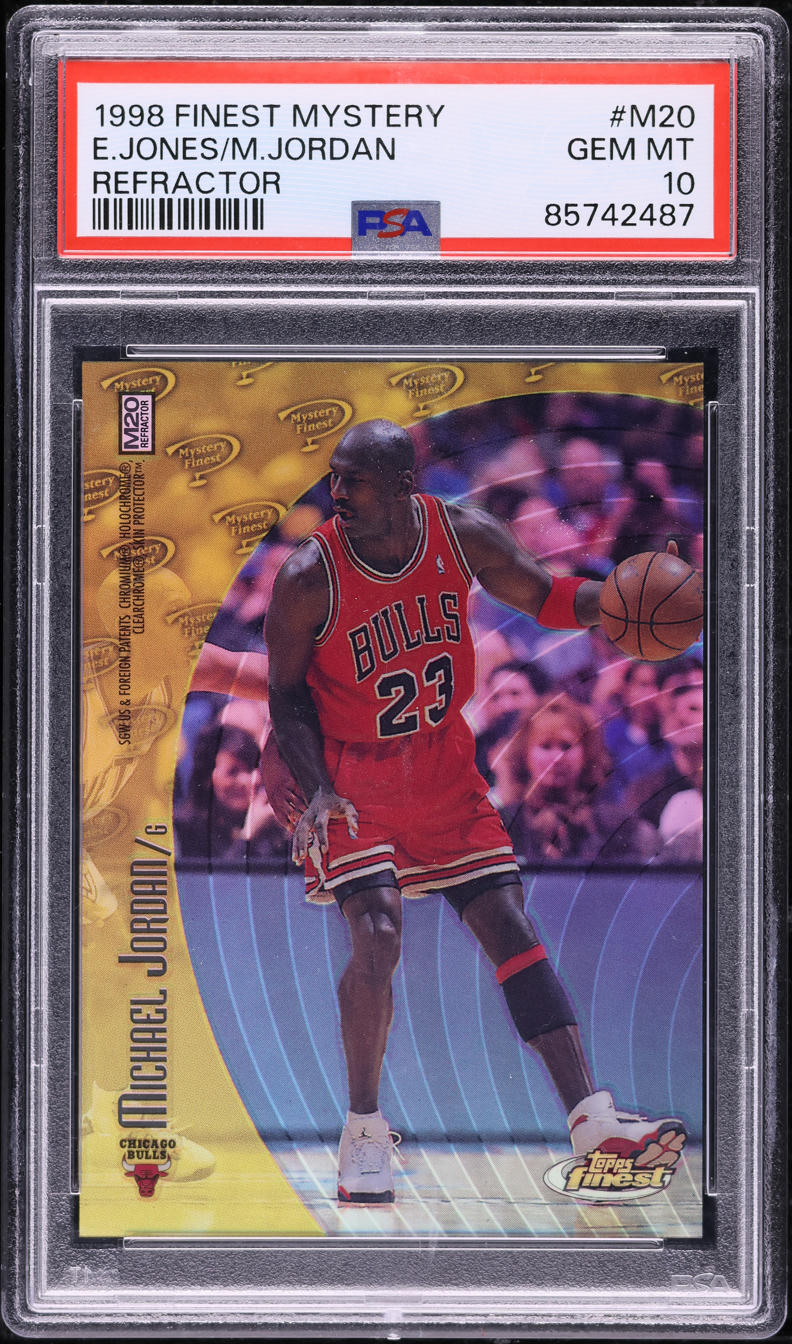 1998 Finest Mystery Refractor Eddie Jones & Michael Jordan #M20 PSA 10 GEM MINT