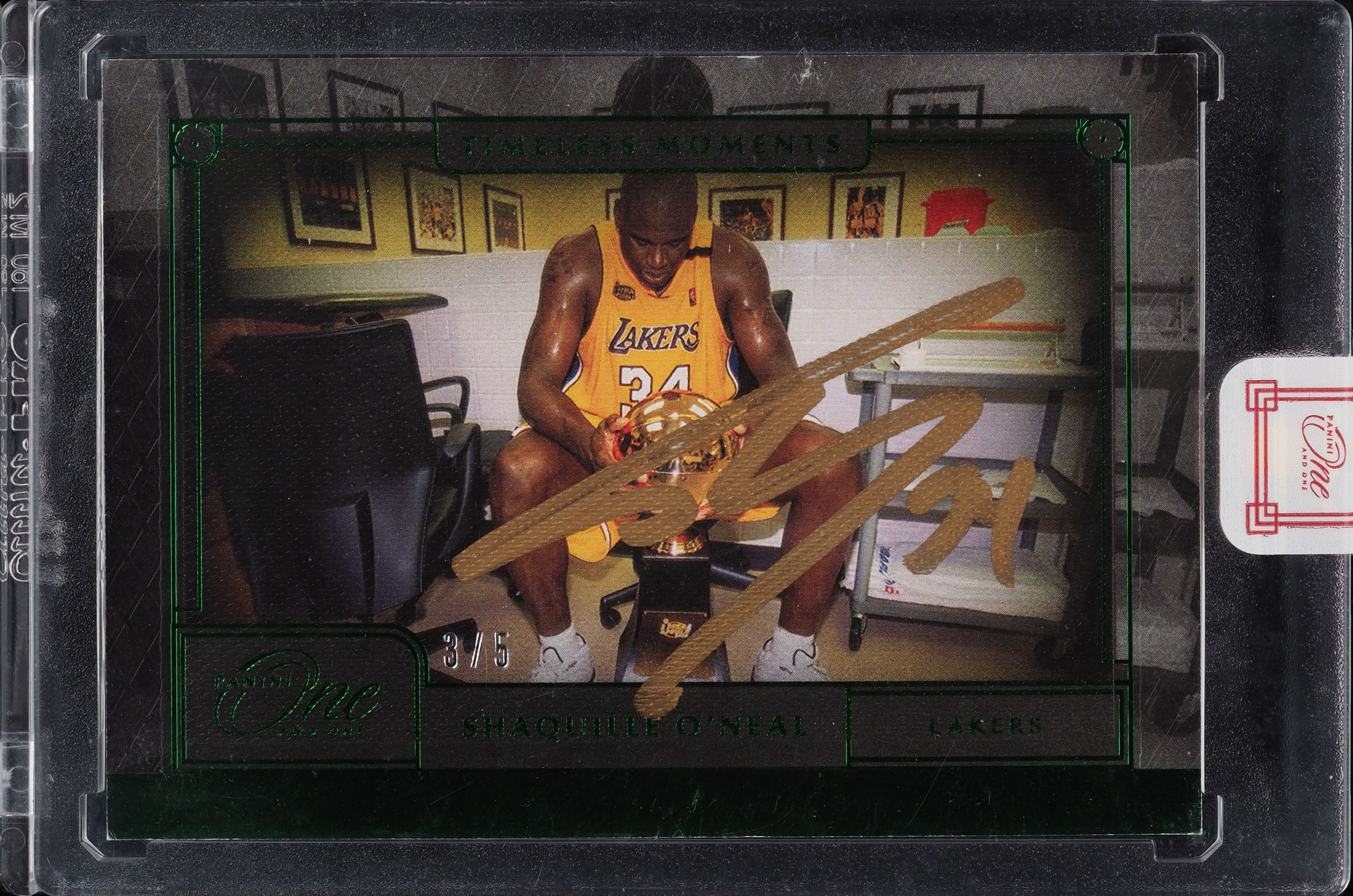2020 Panini One And One Timeless Moments Green Shaquille O'Neal AUTO /5 #TML-SON