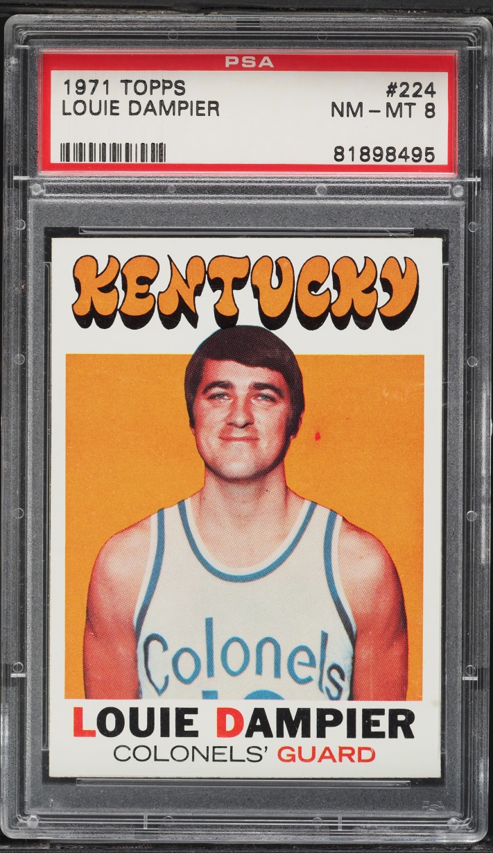 1971 Topps Basketball Louie Dampier ROOKIE #224 PSA 8 NM-MT